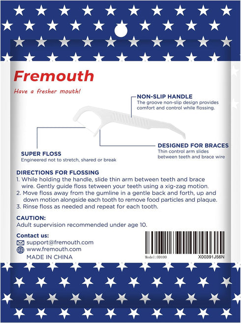 Orthodontic Flossers for Braces - Ortho Dental Floss Picks, 100 Count (Pack of 2), with a Travel Case...