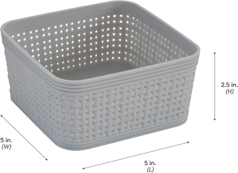 Simplify 6 Piece Organizing Set | Multiple Size Bins | Multipurpose | Office | Desk | Dorm | Bathroom | Storage Basket | Small Items | Accessories...