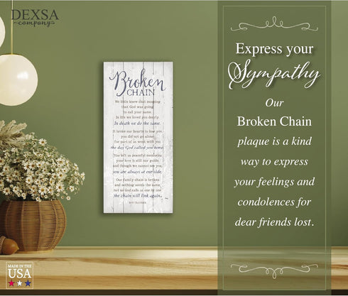 DEXSA Broken Chain Wood Plaque - Made in the USA - 5.5"x12" - Classy Frame Wall Hanging Decoration | We little knew that morning that God was goin...