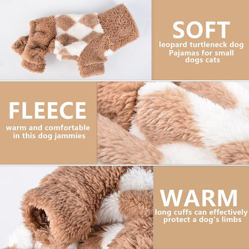 Dog Pajamas Spring Dog Sweaters for Small Dogs Girl Boy Chihuahua Clothes Lightweight Fleece Pet Jumpsuit Cat Onesie Clothing, XS, Beige...