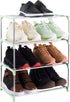 4-Tier Stackable Small Shoe Rack, Lightweight Shoe Shelf Storage Organizer for Entryway, Hallway and Closet (Green)...