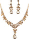 EVER FAITH Women's Rhinestone Crystal Elegeant Wedding Feast Floral Teardrop Necklace Earrings Set...