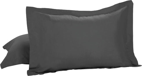 Today’s Home Tailored Bed Pillow Shams, Cotton Blend Design, Standard, Grey, 2-Pack...