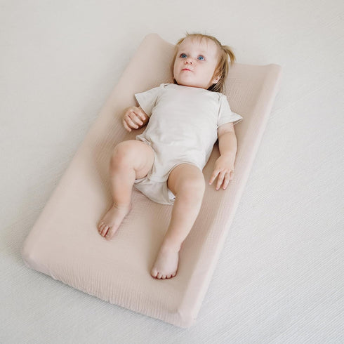 Changing Pad Cover for Neutral Baby Muslin Soft Cotton Diaper Changing Table Pad Cover Changing Pad Sheets for Girls and Boys - 2 Pack(Clay & Ivor...