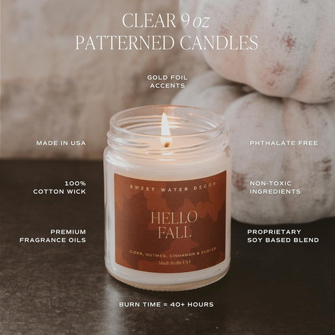 Sweet Water Decor Autumn Candle - Fall Scented Candles with Orange, Lemon, Cinnamon & Amber - 40 Hours Burn Time Soy Candles for Home Scented - Ha...