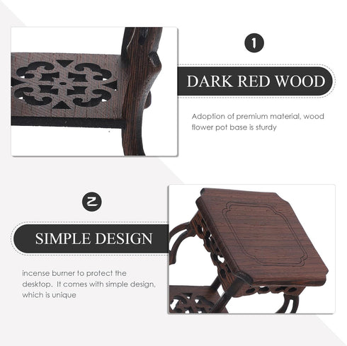 PRETYZOOM Plant Stand Indoor Wooden Flower Stand Planter Stand Plant Shelf Side Table with Lower Shelf End Table Nightstand for Living Room Balcon...