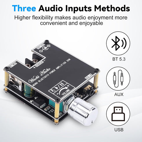 30W TWS Bluetooth Amplifier Board, PEMENOL DC 9-24V 3A Audio Amplifier Module Support APP Control Modify Bluetooth Name and Password AUX Bluetooth...