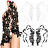 2 Pairs Lace Barefoot Sandals Sexy Lace Barefoot Embroidery Anklet with Toe Ring Vintage Floral Lace Anklet Slave Barefoot Sandals Foot Jewelry fo...
