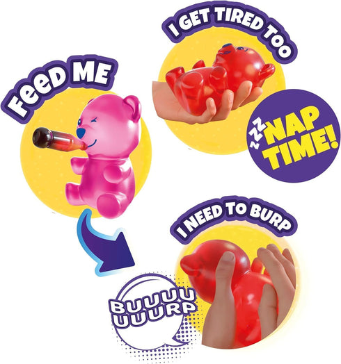 Eolo Toys - Gummymals Red. Interactive Super Squishy Gummy Bear Style pet with Over 20 Sounds and Reactions for Children Aged 4 and Up...