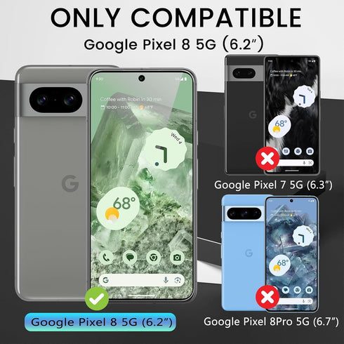 4 Pack Screen Protector for Google Pixel 8 with 4 Pack Camera Lens Protector, 9H Tempered Glass Film Anti-Fingerprint Case Friendly...