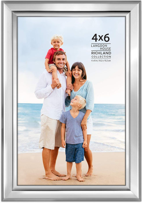 Langdon House 4x6 Silver Picture Frame - Distinguished Edging for Classic Style - Richland Collection...