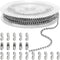 Jishi 33ft Stainless Steel Ball Chain 2mm Bead Dog Tag Chain Beaded Necklace Chains for Jewelry Making Bracelet Military Crafts, Silver Metal Pull...