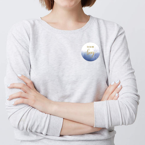 Rose Gold Watercolor Gender Reveal Stickers, 2inch 40 Navy Gold Glitter Team Girl Team Boy Baby Shower Labels Sticker...