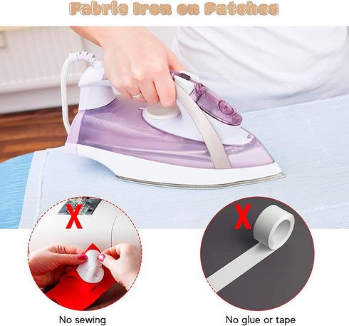 15 Sheets Iron-On Mending Fabric 4.92 x 11 Inch Clothes Patches Repair Kit for Fixing Couch Pants Pockets Holes Knees Elbow (Brown, Black, Dark Gr...