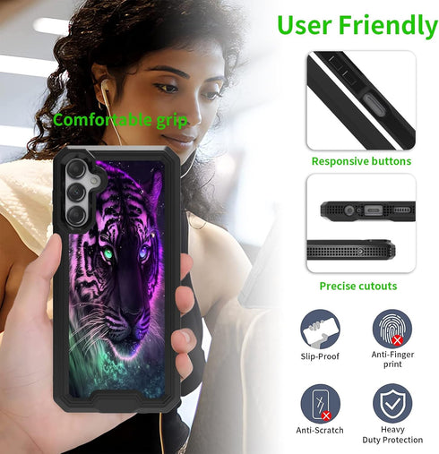 Case for Samsung Galaxy A14 5G, Double-Layer Heavy-Duty Shockproof Case for Women Man, Impact Resist Durable Phone Case for Galaxy A14 5G, Purple ...