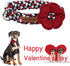 Unique style paws Valentine's Day Dog Collar with Removable Felt Flower Tie Girls Boys Pet Collar for Small Medium Large Dogs-Gothic Love-M...