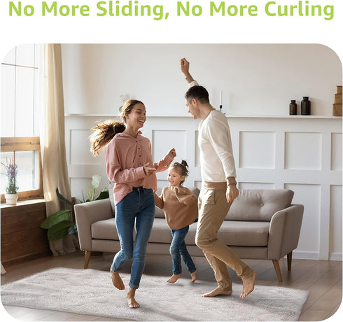 Rabenda 12 Pcs Rug Tape, Non Slip Rug Pads Grippers for Hardwood Floors and Tiles, Reusable Carpet Tape for Area Rugs, Double-Sided Adhesive Rug S...