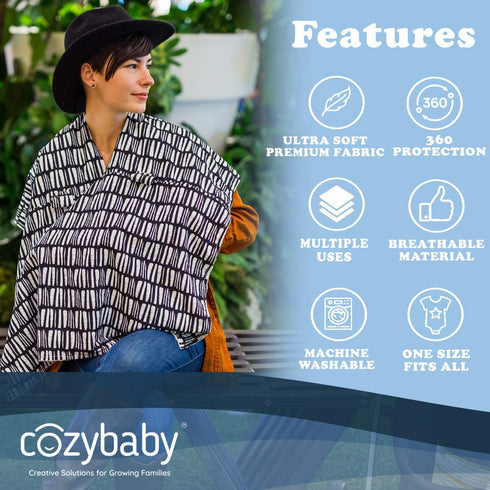 The World’s Softest 4-in-1 Carseat Canopy & Nursing Cover by CozyBaby. 4 Uses – Baby Car Seat & Stroller Cover, Nursing Cover Breastfeeding Scarf,...