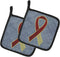 Caroline's Treasures AN1218PTHD Burgundy and Ivory Ribbon for Head and Neck Cancer Awareness Pair of Pot Holders Kitchen Heat Resistant Pot Holder...