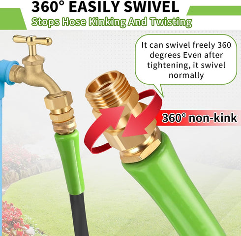 Boltigen Garden Hose Swivel Connector, 3/4GHT Garden Hose Swivel Fitting, 360 Degree Male to Female Hose Adapter for Outdoor...