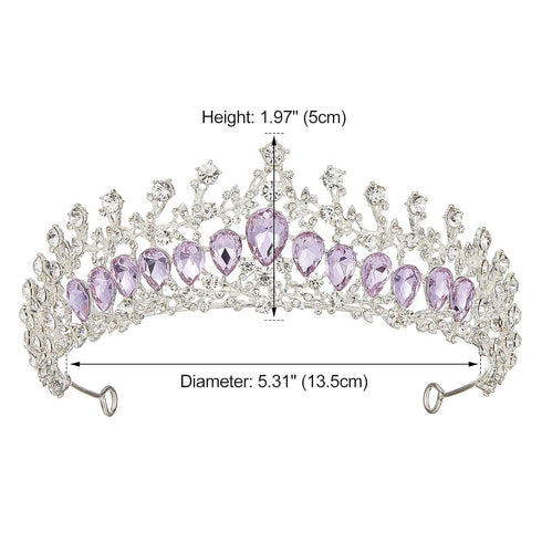 AW BRIDAL Tiaras and Crowns for Women Purple Crystal Princess Tiara - Queen Crown Headband for Halloween Costume Party Prom Wedding Christmas Hair...