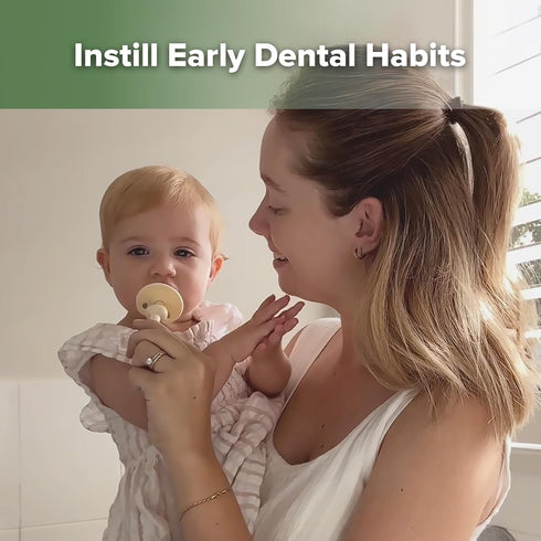 haakaa Infant Toothbrush, Easy to Hold 360° Baby Toothbrush, Train 6month+ Infants Babies and Toddlers for Oral Hygiene, Teether Effect for Sore G...