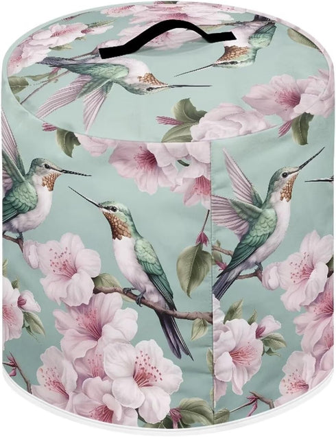 Hummingbird Light Pink Peach Blossom Rice Cooker Cover for 3Qt Instant Pot Crockpot Cover Dust Cover Air Fryer Storage Cover with Handle and Pocke...