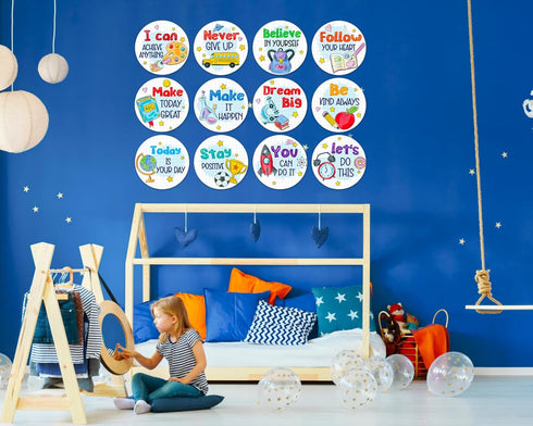 FLYAB 24PCS Positive Sayings Accents Motivational Classroom Cutouts Decors Inspirational Quotes Cutouts for Classroom Bulletin Board Decorations B...