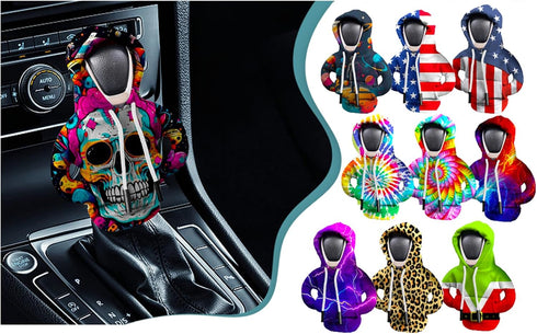 Gear Shift Cover 2PCS Shift Knob Hoodie Car Accessories for Women Men Car Decorations Gear Shifter Cute Gifts Cool Stuff -G...