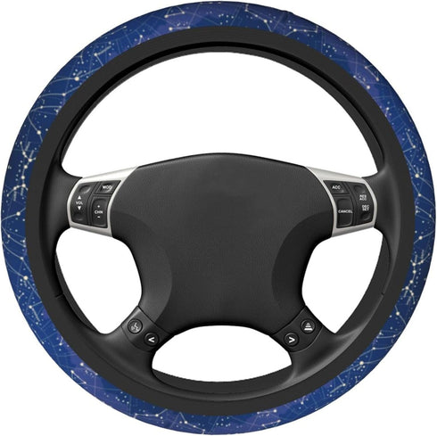 Steering Wheel Cover for Women Men Constellations Sky Map of Northern Hemisphere Stars Names Neoprene Steering Wheel Protector Universal Fit Most ...