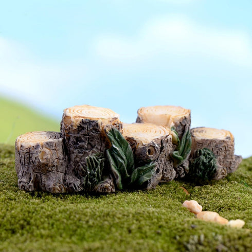 1Pc Brown Yard and Garden Decor Miniature Resin Stump Micro Landscape Fairy Garden Mini Ornament Dollhouse Decor Garden Sculptures and Statues...