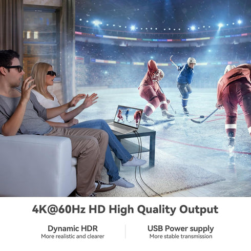 ELUTENG HDMI Female to USB C Male Adapter 4K@60Hz Portable HDMI Input to Type C Output Converter Cable Thunderbolt 3 Adapter Compatible for Micros...