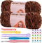 Chenille Yarn, 2 * 100g/7.05oz Baby Velvet Yarn, Blanket Yarn for Crochet Weaving Craft Yarn with 2 crochet hooks and Plastic Big Eye Needle (Cara...