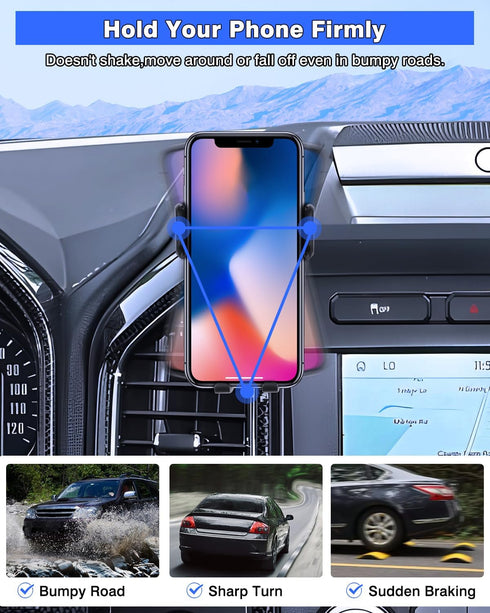 Karltys F150 Car Phone Holder for 2015-2020 Ford F-150 Accessories, Cell Phone Holder Air Vent Phone Mount for F-150, Never Blocking Hands Free Th...