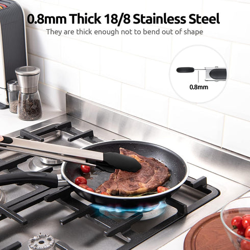 Heat Resistant Silicone Kitchen Tong: U-Taste 16 inch Extra Long Large 480ºF Hot Proof Cooking Tong with Sturdy Non Stick Rubber Tips & Non Slip S...