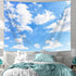 Light Blue Wall Decor Tapestry Blue Sky White Clouds Natural Landscape Tapestries Wall Art Hanging, Summer Sunny Peace Nature Aesthetic Tapestry f...