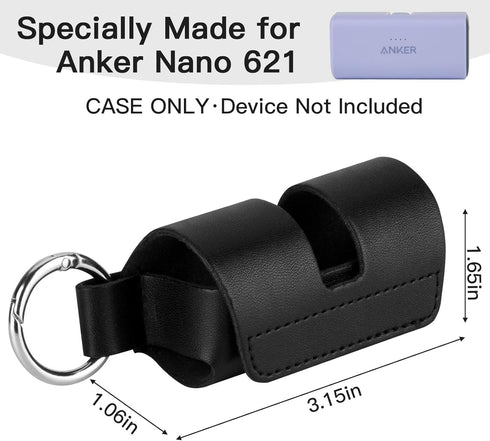 Holder Case Compatible with Anker 621 Nano Power Bank 5,000mAh Portable Charger 12W 22.5W, Small Microfiber Leather Carrying Case Storage Holder w...
