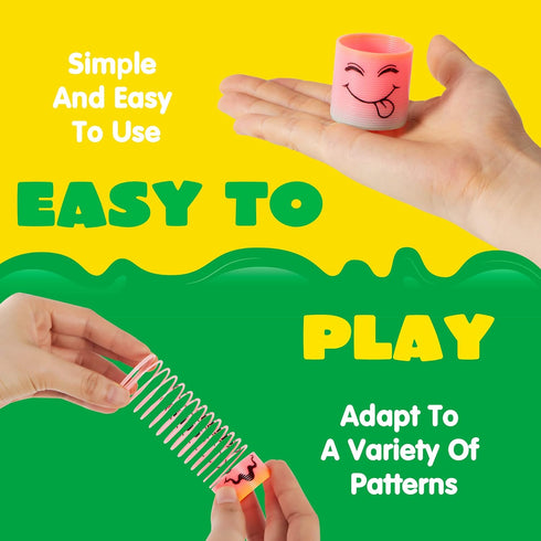 JOYIN 30 Pcs Spring Rainbow Party Favor, Mini Plastic Coil Spring Toy, Fidget Stress Coil Mini Springs Bulk Toys for Carnival Prize Birthday, Good...