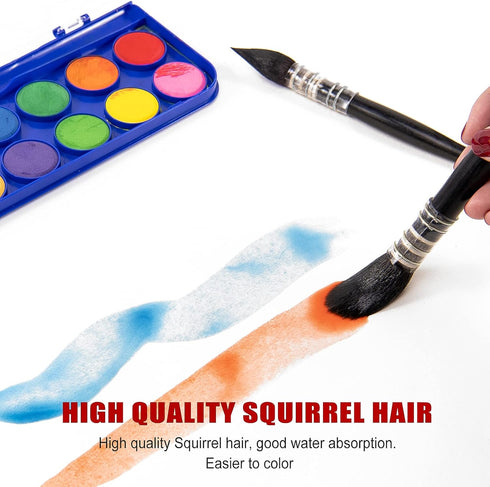 Watercolor Brush Squirrel Motif Professional Artist Mop with Round Tip Painting Brush Artist Quality Brush for Acrylic Inks Gouache Tempera Craft ...