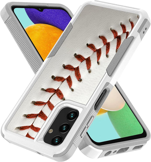 Case for Samsung Galaxy A13 5G, Baseball Sports Pattern Shock-Absorption Hard PC and Inner Silicone Hybrid Dual Layer Armor Defender Case for Sams...