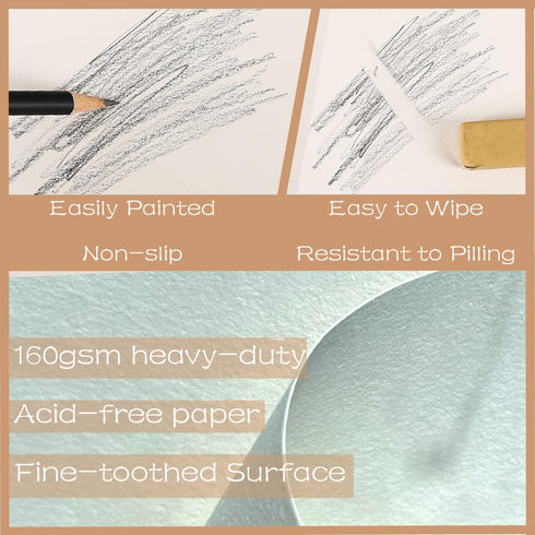 Generic 3 Pack Journal Mini Sketchbook A6, 160gsm Thick Drawing Paper, Thickened Bottom Pad, Top Spiral Mixed Media Sketch Book, Acid Free Waterco...