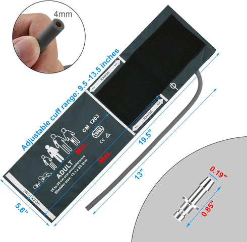 Cosmos Blood Pressure Monitor Replacement Cuff with Metal Air Hose Connector for Blood Pressure Monitor and Machine for 25-35 cm Upper Arm Circumf...