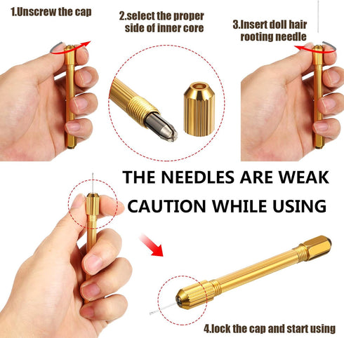 Set of 10 Doll Hair Rooting Holders Reroot Rehair Tools for Girls Doll Hair Making Tools Doll Hair Wig Tool Accessories Doll Breed Hair DIY Suppli...