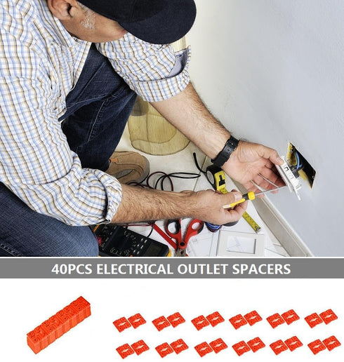Outlet Spacers for Electrical Box, Switch and Receptacle Spacer for Loose Outlet Plug Fix, 40 Pcs Electrical Outlet Spacers Outlet Shim Socket Ele...
