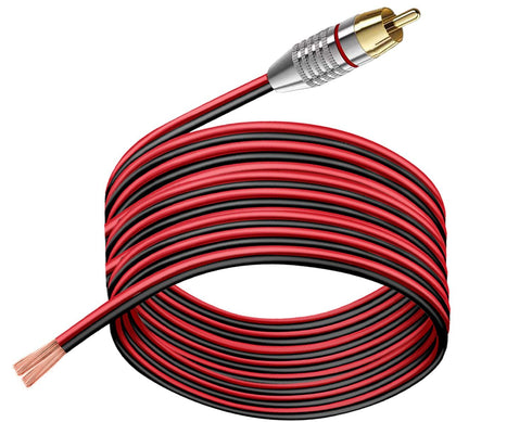 9.9FT RCA to Speaker Bare Wire Cable, Heavy 14 Gauge Speaker Bare Wire Cables to RCA Plug Adapter Repair Speaker Cord for Speakers Amplifier TV Su...