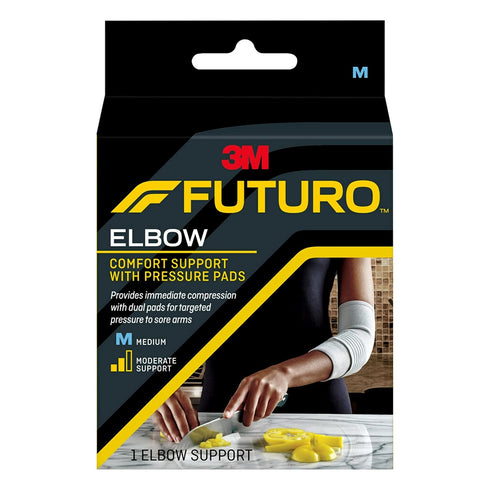 Futuro MMM-379 Comfort Elbow with Pressure Pads, Easy-to-Use Comfort Straps for Personalized Adjustment, Medium...