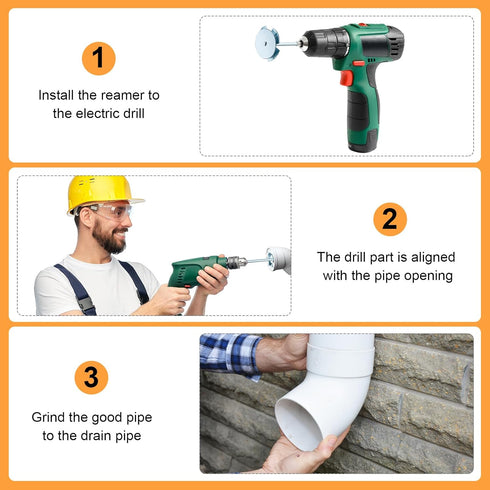 2 Pcs Plumbing Fitting Saver Bit Socket Saver, for 1/2" Speed Power Drill, Pipe Reamer Tool for Removing SCH 40 from Hub, Bit Fitting Saver Inside...