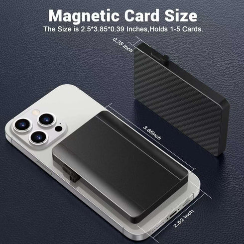 Magnetic Wallet for Magsafe Wallet, Strong Magnetic Card Wallet Holder, Holds Up to 5 Cards for iPhone 15/14/13/12 Pro Max Plus & MagSafe Case, Bl...