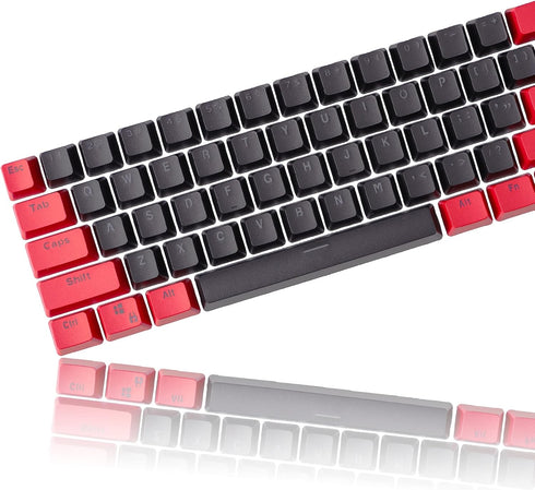 Fogruaden PBT Keycaps Red and Black Keycaps 60 Percent, OEM Profile Custom keycaps Set, Suitable for Cherry MX Switch Mechanical Keyboard...