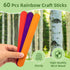 8 Inch Colored Jumbo Craft Sticks - 60 PCS Extra Large Natural Premium Wood, Rainbow Wooden Popsicle Sticks, Wide Lollipop Sticks for DIY Crafting...